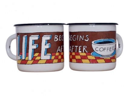 113 white mug life begins after coffee
