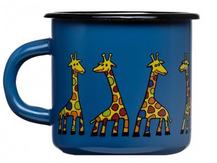 122 10 enamel mug navy blue motive giraffe