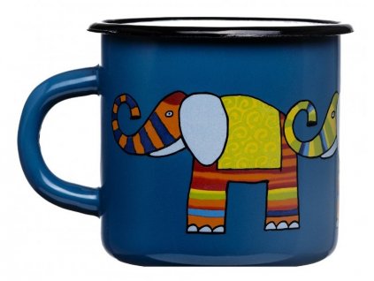 1431 4 enamel mug navy blue motive elephant