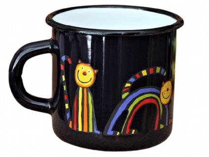 1626 enamel mug dark blue motive cat