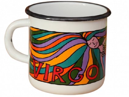 1713 enamel mug white zodiac sign virgo