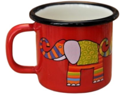 1761 enamel mug red motive elephant