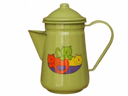 191 coffee pot with cats