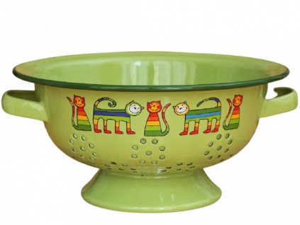 1992 colander rainbow cats green