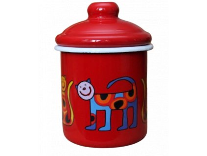 2132 red sugar bowl cat with dots