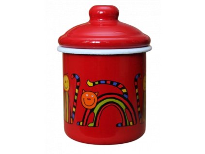 2135 red sugar bowl stripy cat