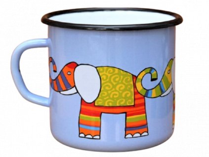 2669 enamel mug light blue motive elephant