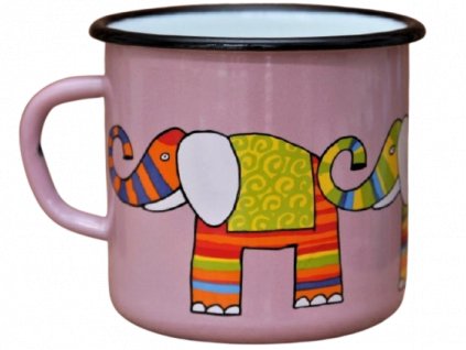 2750 1 enamel mug pink motive elephant
