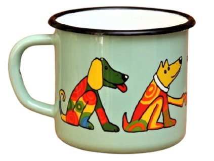 2849 turqoise mug with a dog