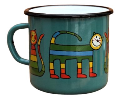 2870 enamel mug ocean blue motive cat