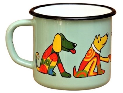 2897 turqoise mug with a dog