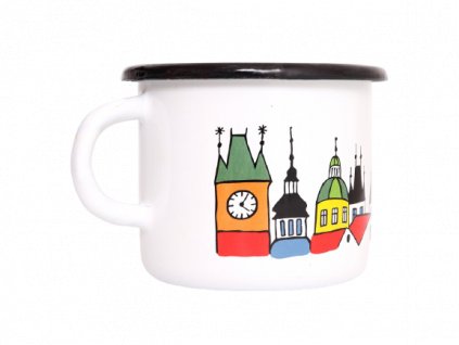 2933 enamel mug white motive prague