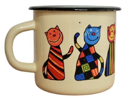 3056 1 enamel mug cream motive cat
