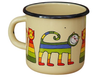 3347 1 enamel mug cream motive cat