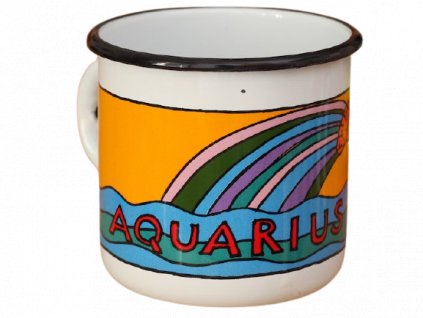 3644 1 enamel mug white zodiac sign aquarius