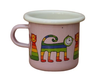 4052 1 enamel espresso mug pink motive cat