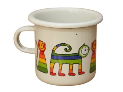 4067 1 enamel espresso mug cream motive cat