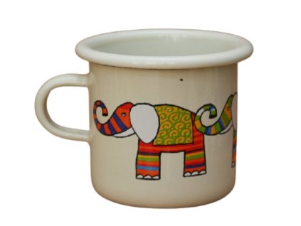 4073 1 enamel espresso mug cream motive elephant