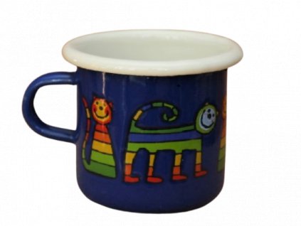 4082 1 enamel espresso mug blue motive cat