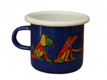 4091 1 enamel espresso mug blue motive dog