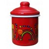 2135 red sugar bowl stripy cat