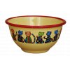 2183 yellow bowl with 7 cats