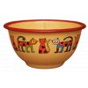 2186 yellow bowl with cats with dots
