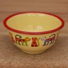 2186 5 yellow bowl with cats with dots