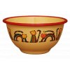 2189 yellow bowl with stripy cats