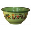 2237 green bowl with stripy cats