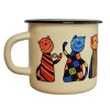 3056 10 enamel mug cream motive cat