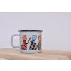 3062 2 mug cat with checks and stripes