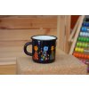 3269 8 enamel mug dark blue motive cat