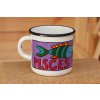 3647 7 enamel mug white zodiac sign pices