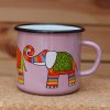 3896 6 pink mug with an elephant