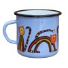3956 1 enamel mug light blue motive cat
