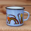 3956 7 enamel mug light blue motive cat