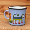 3959 7 enamel mug light blue motive cats