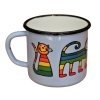 3959 9 enamel mug light blue motive cats