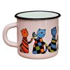 4028 10 enamel mug pink motive cat