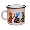 4028 1 enamel mug pink motive cat