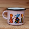 4028 6 enamel mug pink motive cat