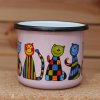 4028 7 enamel mug pink motive cat