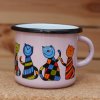 4028 8 enamel mug pink motive cat