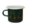 4100 1 enamel espresso mug dark green motive giraffe