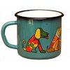 4208 enamel mug ocean blue motive dog