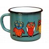 4211 enamel mug ocean blue motiv owl