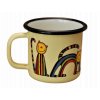 876 enamel mug yellow motive cat