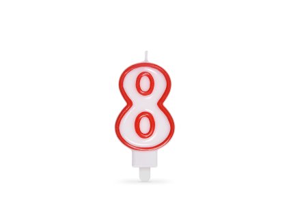 Číslová sviečka so stojančekom "8" 75mm [1 ks]
