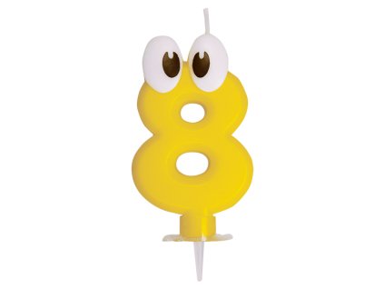 Číslová sviečka so stojančekom "8" 80mm [1 ks]